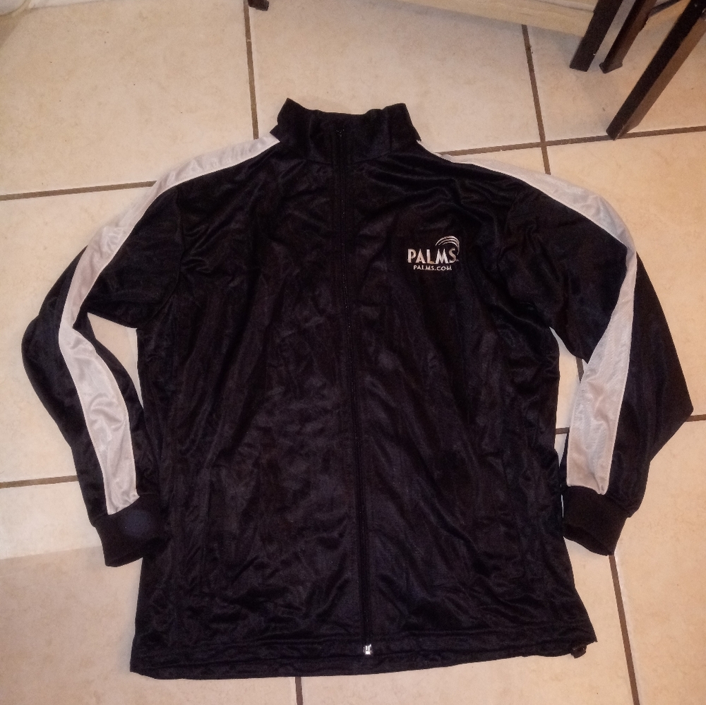 Palms Nylon Striped Sleeve Zip Up Jacket